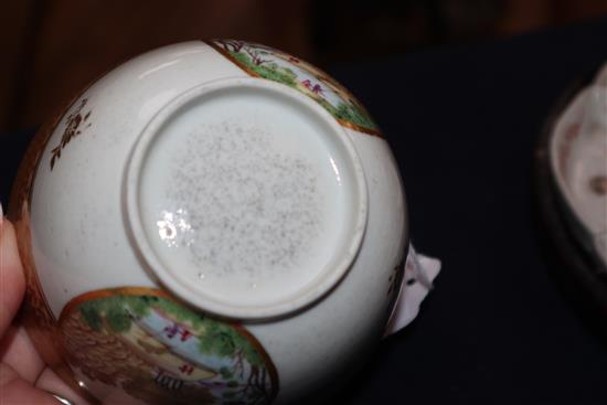 An 18th century Chinese tea bowl and saucer, Empire decoration